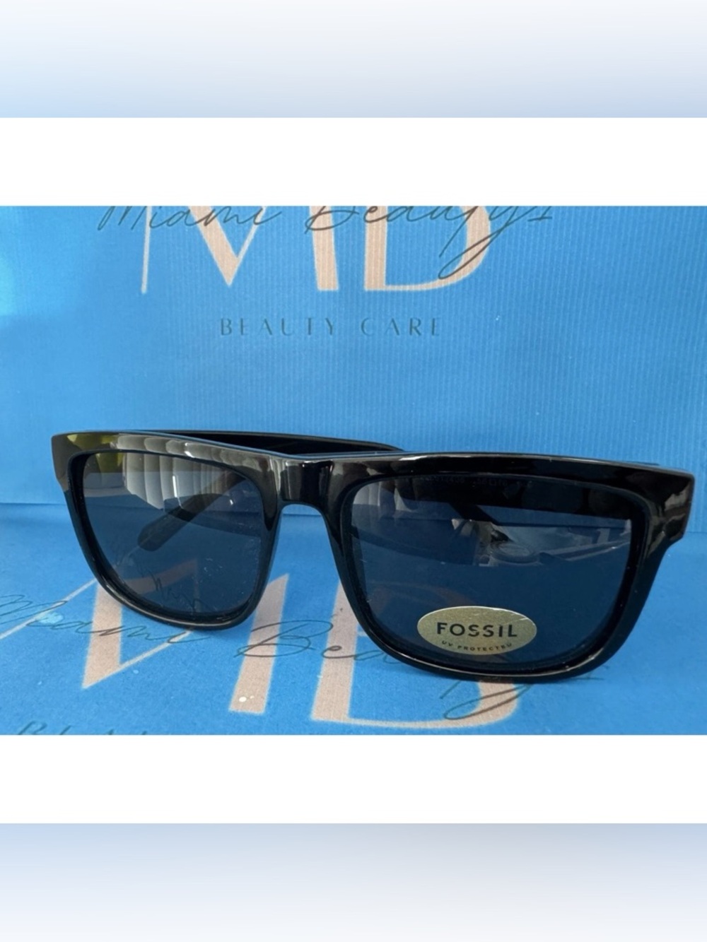 Fossil Black Polarized Sunglasses - Bold Square Frame FM145 Unisex